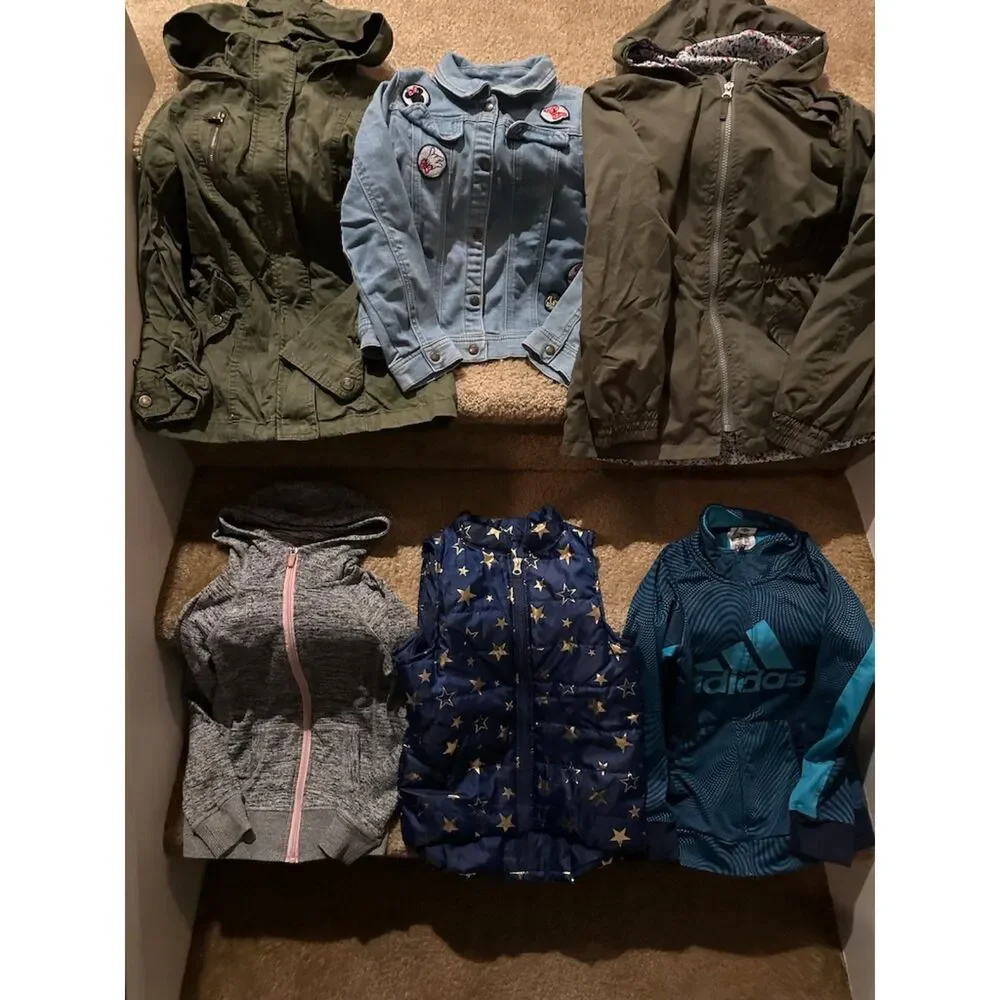 Lot of Different Girl Clothes - Jackets & 1 Vest Size 7/8
